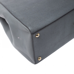 Pre Owned Fendi Grey Leather Medium 2Jours Tote