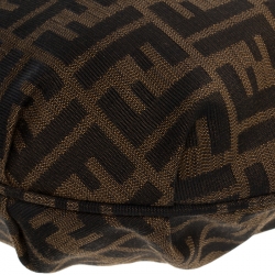 Pre Owned Fendi Brown/Gold Zucca Canvas and Leather Chef Chain Link Hobo