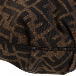 Pre Owned Fendi Brown/Gold Zucca Canvas and Leather Chef Chain Link Hobo