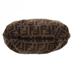 Pre Owned Fendi Brown/Gold Zucca Canvas and Leather Chef Chain Link Hobo