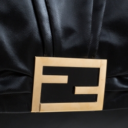Pre Owned Fendi Black Coated Fabric Mia Flap Bag
