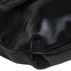 Pre Owned Fendi Black Coated Fabric Mia Flap Bag