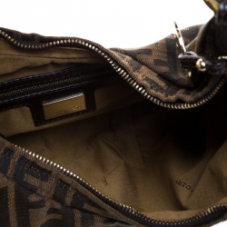 Pre Owned Fendi Tobacco Zucca Canvas Chef Chain Hobo