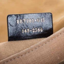 Pre Owned Fendi Tobacco Canvas Large Pequin Stripe Claudia Shoulder Bag