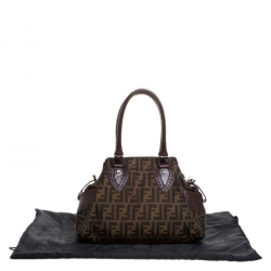 Pre Owned Fendi Brown Canvas Small Zucca Chef De Jour Bag