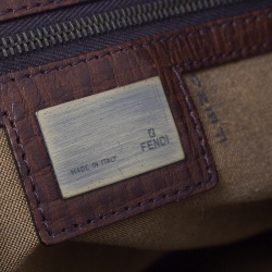 Pre Owned Fendi Brown Canvas Small Zucca Chef De Jour Bag