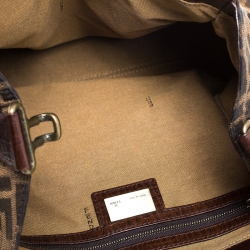 Pre Owned Fendi Brown Canvas Small Zucca Chef De Jour Bag