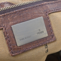 Pre Owned Fendi Tobacco Zucca Canvas Chef du Jour Satchel