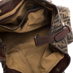 Pre Owned Fendi Tobacco Zucca Canvas Chef du Jour Satchel