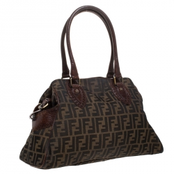 Pre Owned Fendi Tobacco Zucca Canvas Chef du Jour Satchel