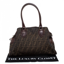 Pre Owned Fendi Tobacco Zucca Canvas Chef du Jour Satchel