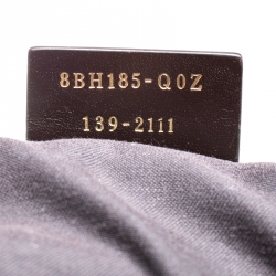 Pre Owned Fendi Tobacco/Magenta Pequin Canvas and Leather Roll Tote