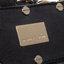 Pre Owned Fendi Gold/Brown Zucca Print Shimmer Canvas Mia Large Shoulder Bag