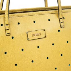 Fendi Yellow Roll Perforated Tote