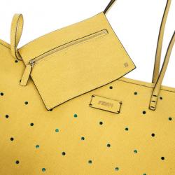 Fendi Yellow Roll Perforated Tote