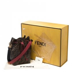 Pre Owned Fendi Tricolor Zucca Mon Tresor Grande Bucket Bag