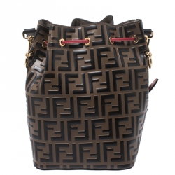 Pre Owned Fendi Tricolor Zucca Mon Tresor Grande Bucket Bag