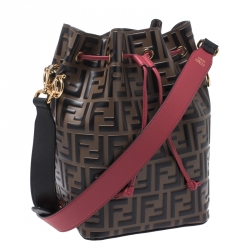 Pre Owned Fendi Tricolor Zucca Mon Tresor Grande Bucket Bag