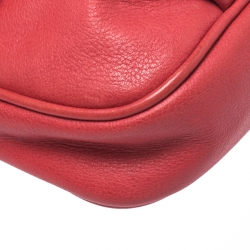 Pre Owned Fendi Red Leather Fendista Pochette Crossbody Bag
