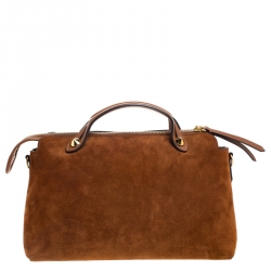 Pre Owned Fendi Tan Leather Medium By The Way Boston Bag