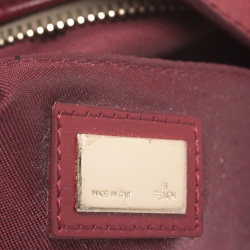 Pre Owned Fendi Brown/Red Zucchino Canvas Chef Hobo Bag