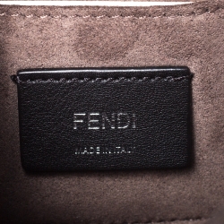 Pre Owned Fendi Dark Grey Leather Small Kan I Shoulder Bag