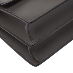 Pre Owned Fendi Dark Grey Leather Small Kan I Shoulder Bag