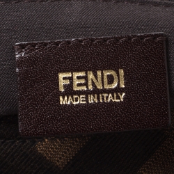 Fendi Tobacco Zucca Canvas Multicolor Fringe Baguette