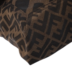 Fendi Tobacco Zucca Canvas Multicolor Fringe Baguette
