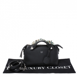 Pre Owned Fendi Black Leather Mini By The Way Crossbody Bag