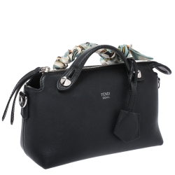 Pre Owned Fendi Black Leather Mini By The Way Crossbody Bag