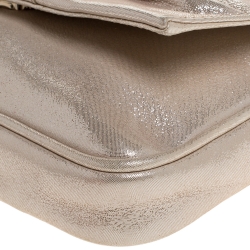 Pre Owned Fendi Gold Leather Mia Pochette Bag 