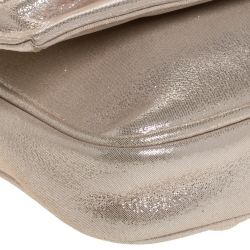 Pre Owned Fendi Gold Leather Mia Pochette Bag 