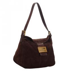 Pre Owned Fendi Brown/Dark Brown Suede Shoulder Bag