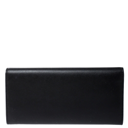 Pre Owned Fendi Black Leather Continental Wallet