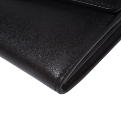 Pre Owned Fendi Black Leather Continental Wallet