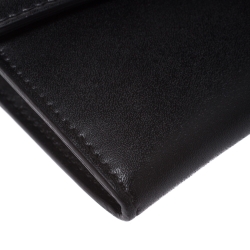 Pre Owned Fendi Black Leather Continental Wallet