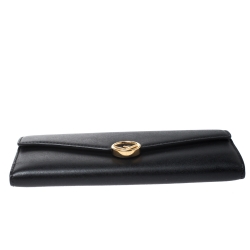 Pre Owned Fendi Black Leather Continental Wallet