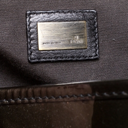 Pre Owned Fendi Metallic Bronze Patent Leather B Bis Shoulder Bag