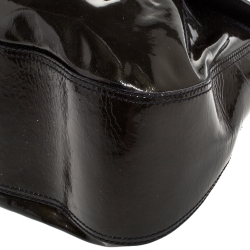 Pre Owned Fendi Metallic Bronze Patent Leather B Bis Shoulder Bag