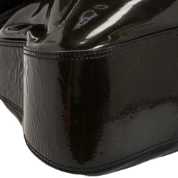 Pre Owned Fendi Metallic Bronze Patent Leather B Bis Shoulder Bag