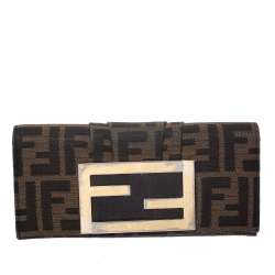 Pre Owned Fendi Tobacco Zucca Canvas and Leather Big Mama Forever Shoulder Bag