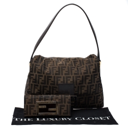 Pre Owned Fendi Tobacco Zucca Canvas and Leather Big Mama Forever Shoulder Bag