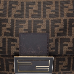 Pre Owned Fendi Tobacco Zucca Canvas and Leather Big Mama Forever Shoulder Bag