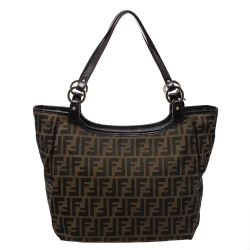 Pre Owned Fendi Tobacco Zucca Canvas Chef Shopper Tote