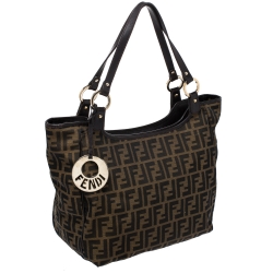 Pre Owned Fendi Tobacco Zucca Canvas Chef Shopper Tote