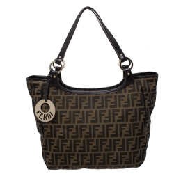 Pre Owned Fendi Tobacco Zucca Canvas Chef Shopper Tote