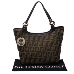 Pre Owned Fendi Tobacco Zucca Canvas Chef Shopper Tote
