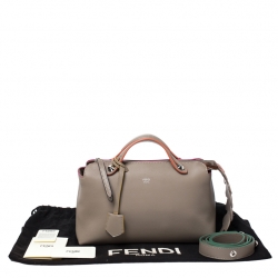 Pre Owned Fendi Beige Leather Small By The Way Shoulder Bag