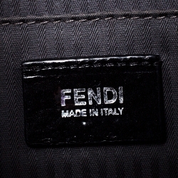 Pre Owned Fendi Grey Textured Leather Small Demi Jour Top Handle Bag